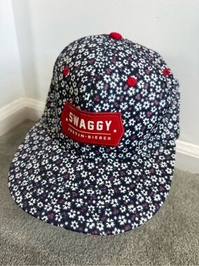 Justin Bieber Swaggy Hat Navy Floral Snapback